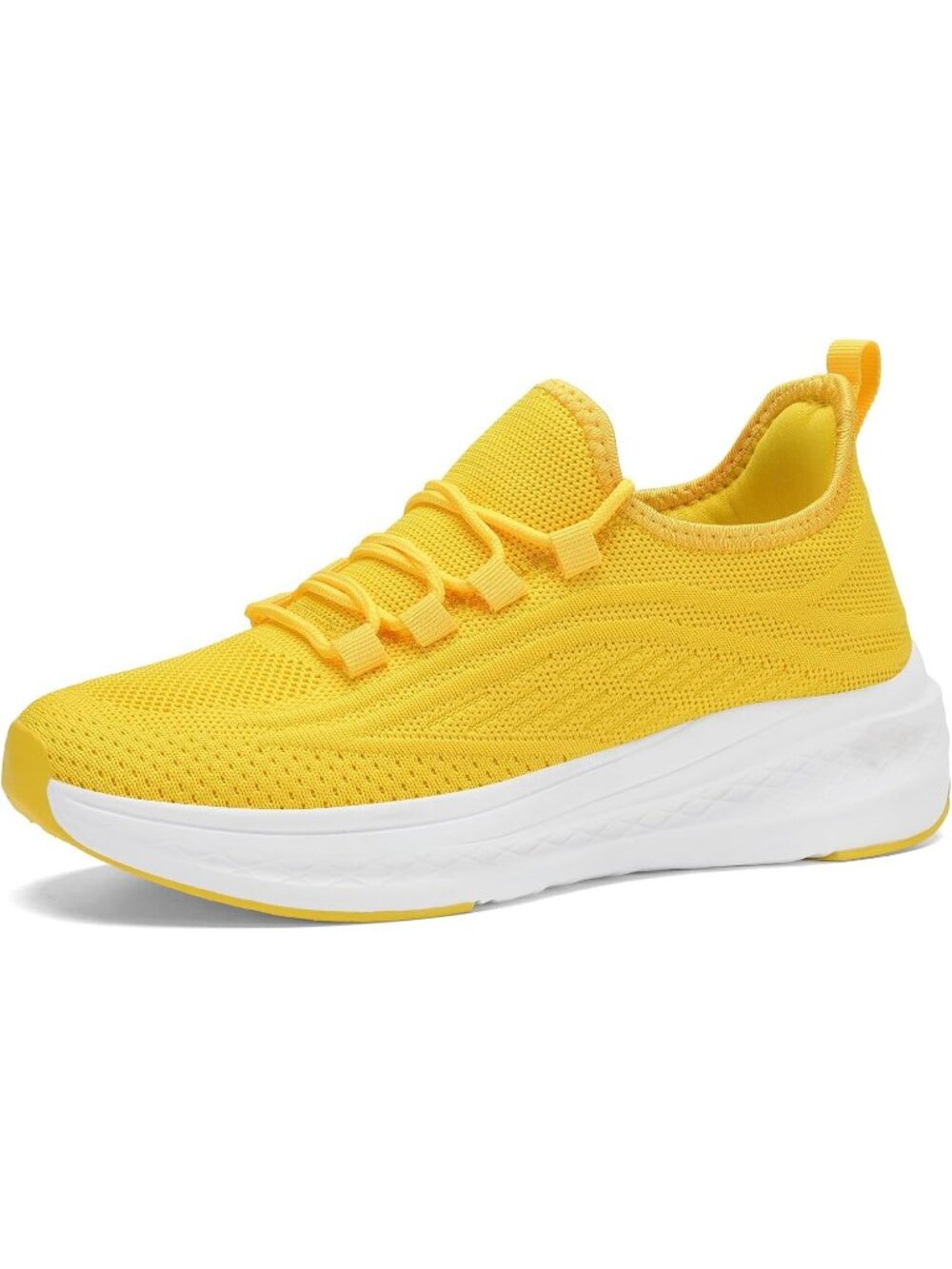 Women's Yellow Breathable Lightweight Walking Non Slip Fashion Casual Sneaker